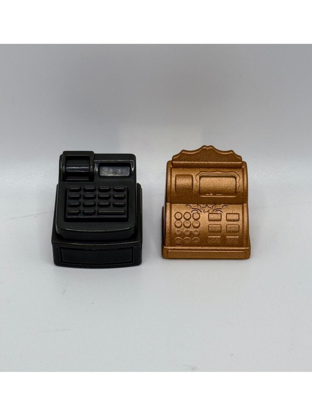 1:12 Scale Dollhouse Miniature Cash Register Set, Black + Gold 2 Pieces